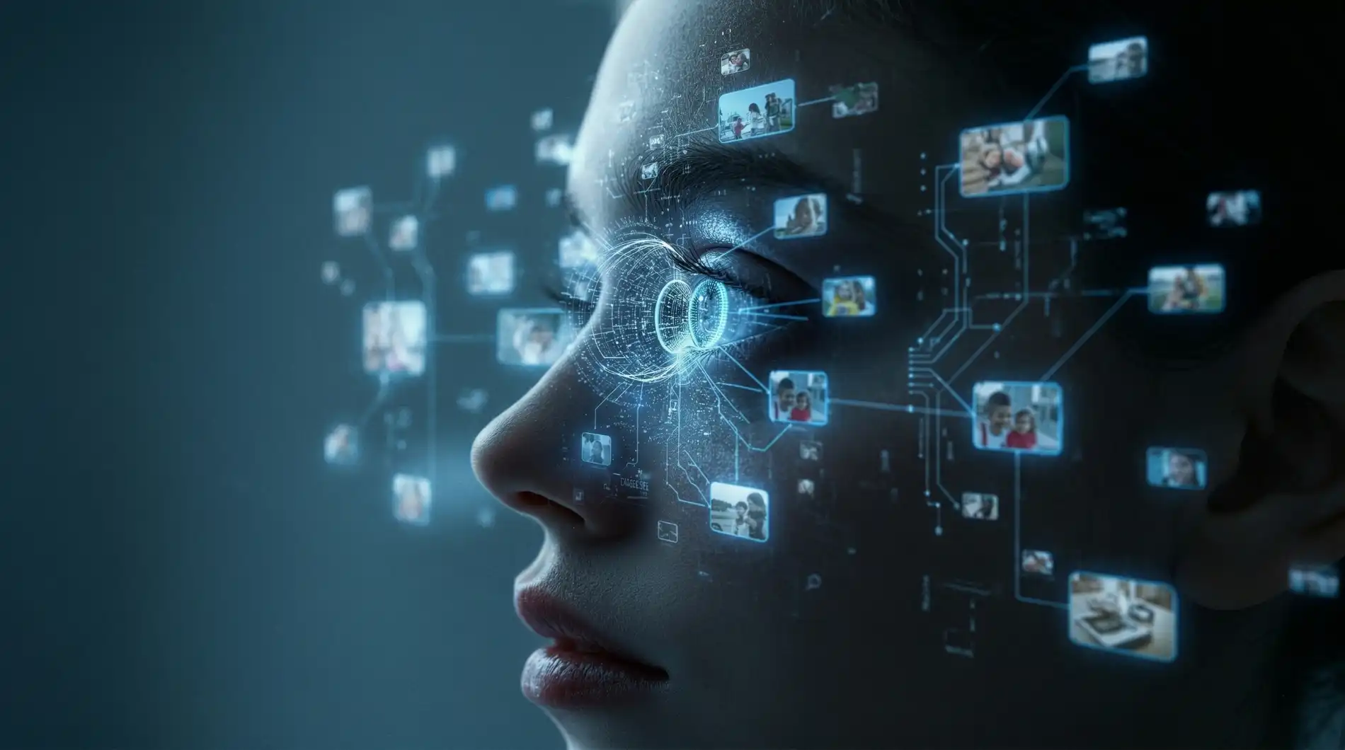 Digitales Schaufenster hinter einer Betonmauer – Symbol für das Hidden Content Paradox und fehlende Machine Experience (MX)