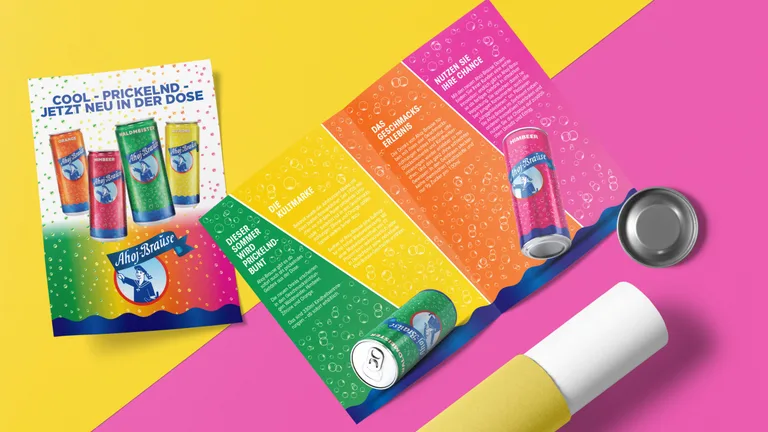 Ahoj-Brause Erfrischungsgetränk – Marketingmaterial zur Markteinführung in Deutschland