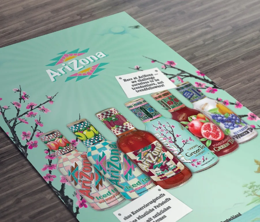 AriZona Eistee Flyer – Werbematerial zur Markteinführung in Deutschland