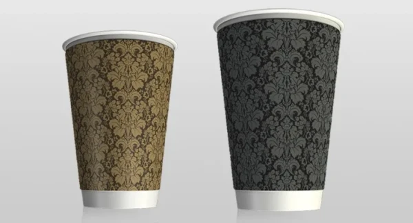 Coffee To-Go Becher Verpackungsdesign – Papierbecher mit Branding für die Gastronomie