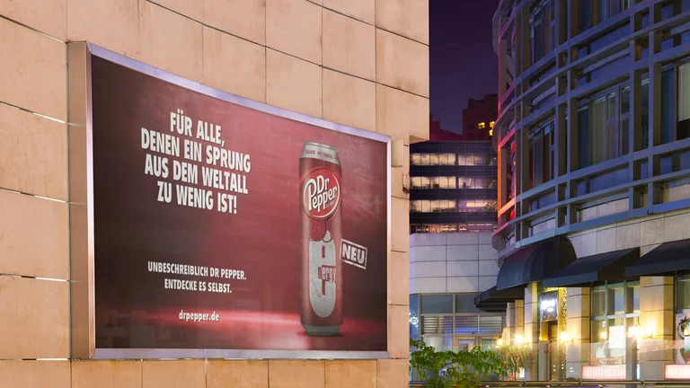 Dr Pepper Energy Marketing & Design – Banner zur Markteinführung in Deutschland