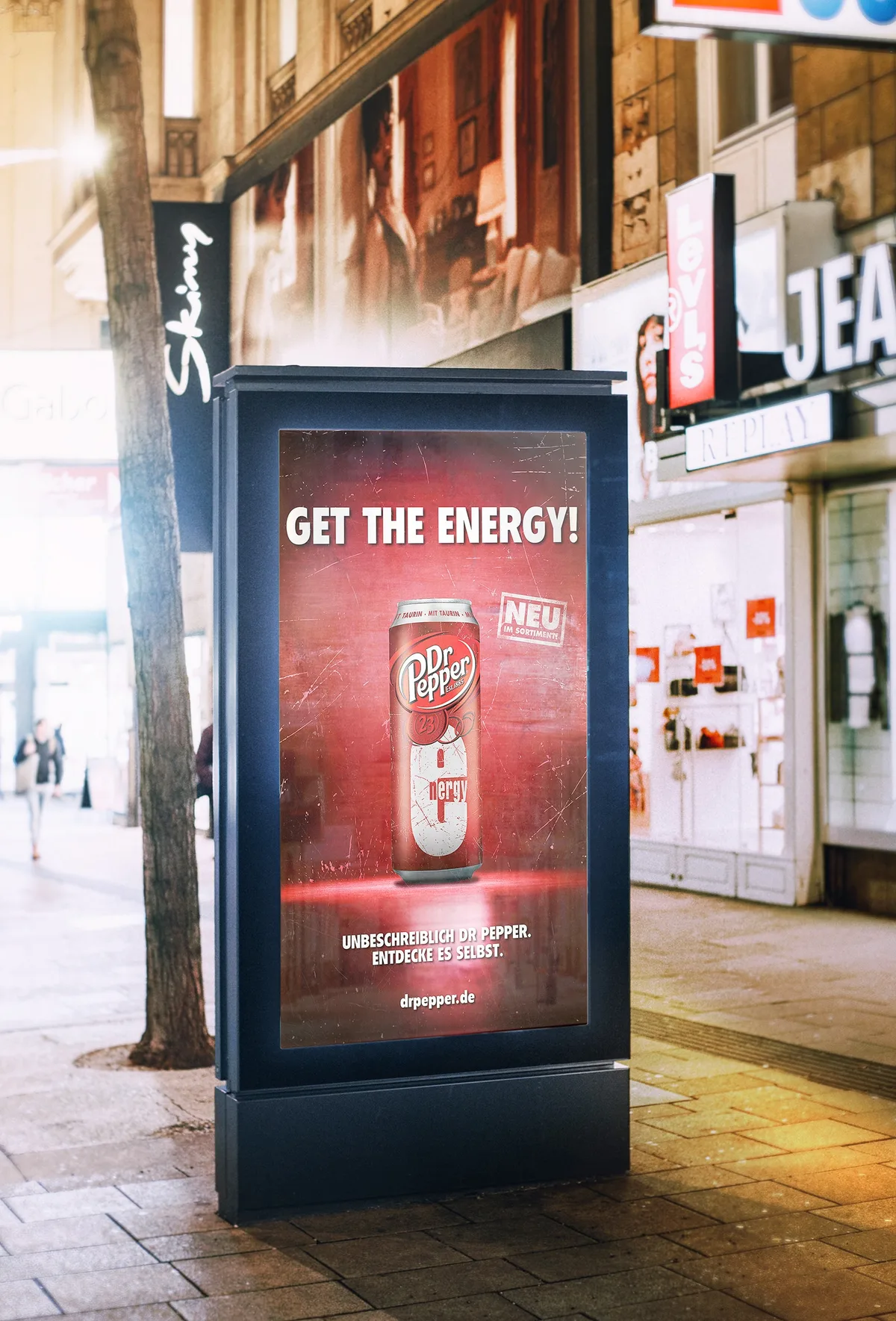 Dr Pepper Energy Marketing Plakat – Werbemittel zur Markteinführung in Deutschland