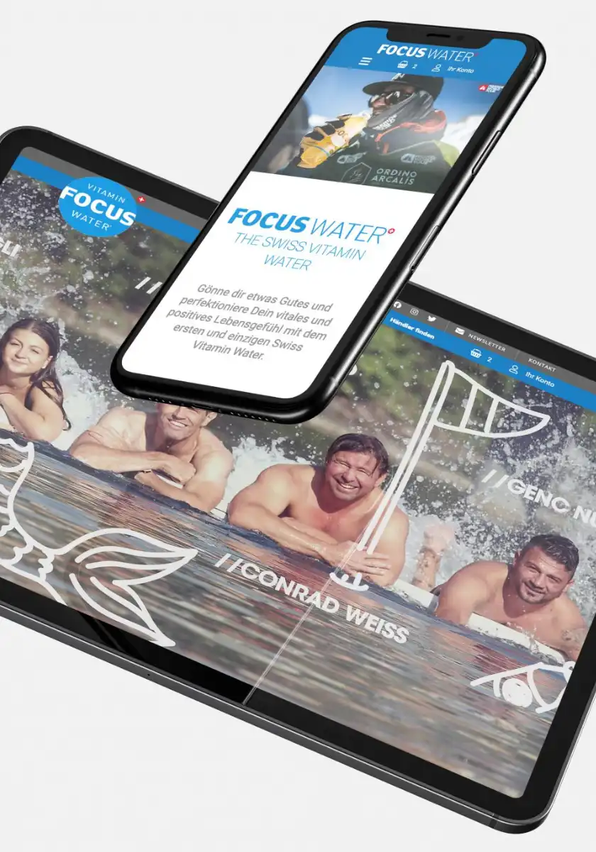 FocusWater eCommerce und Marketing – Das Vitaminwasser aus der Schweiz