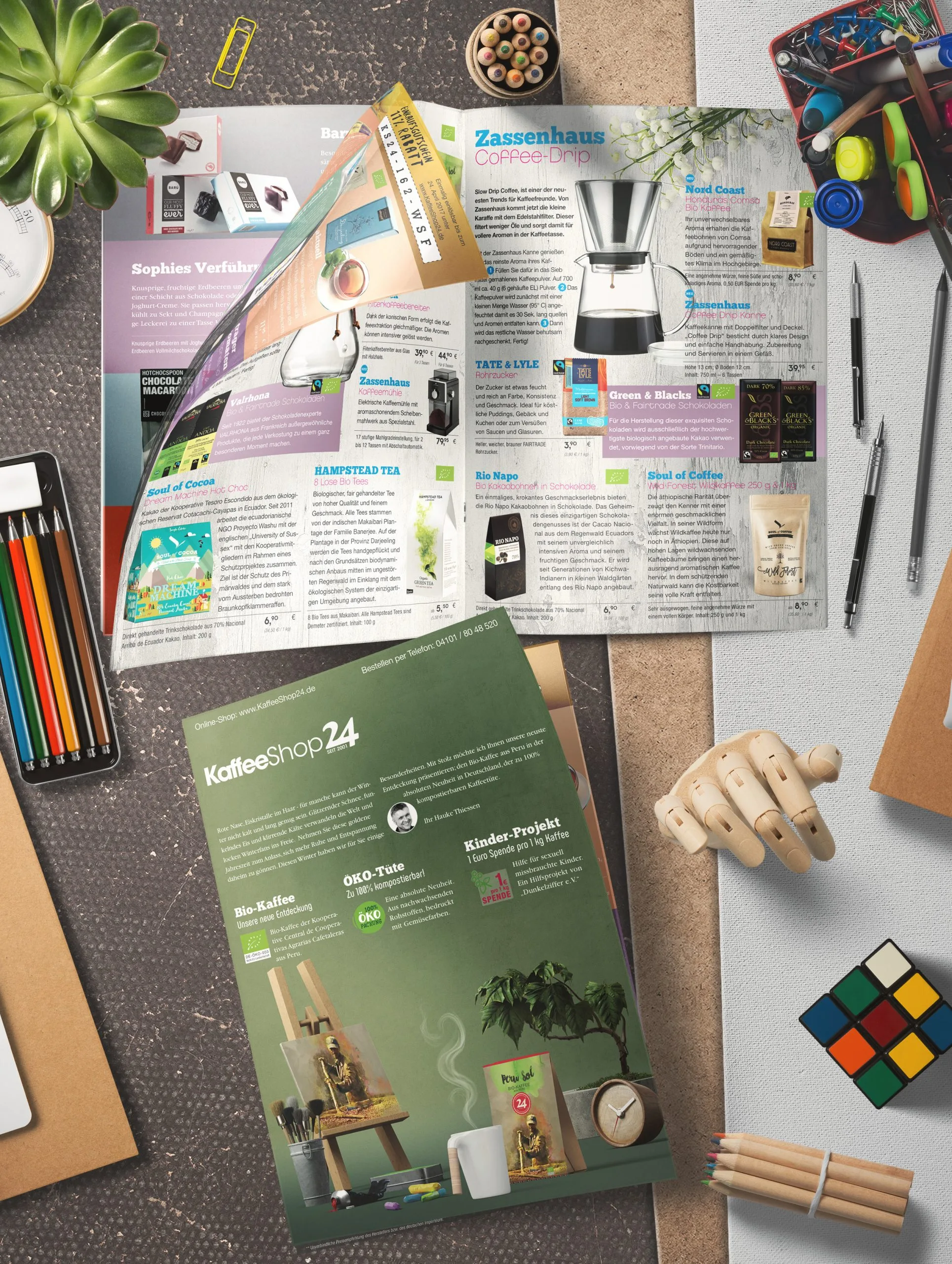 KaffeeShop 24 Kaffee-Flyer – Printdesign für flyerbasierte Promotion