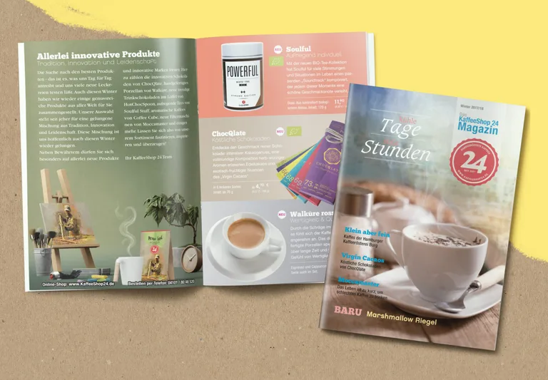 KaffeeShop 24 Klassische Werbung – Kaffee-Magazin Printkampagne und Markenkommunikation
