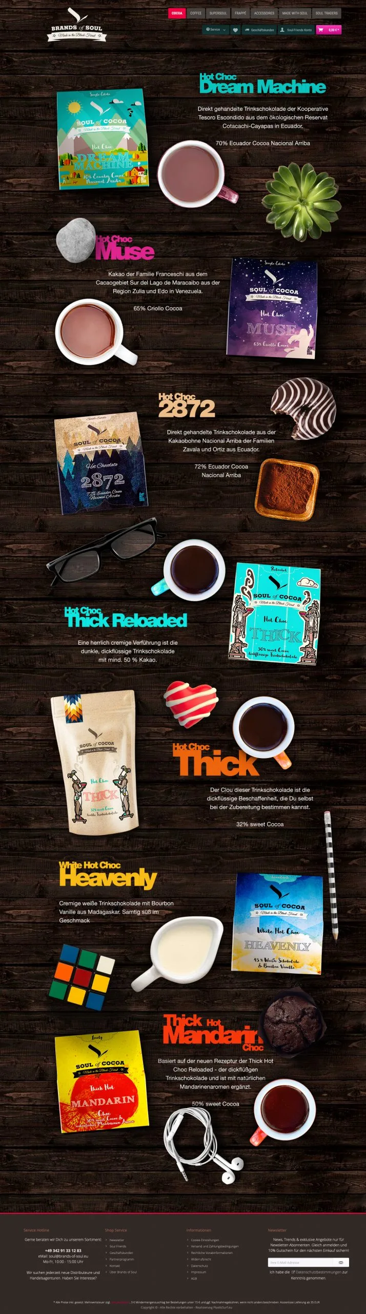 Soul of Cocoa Verpackungsdesign Trinkschokolade – Kakaoprodukte mit hochwertigem Branding