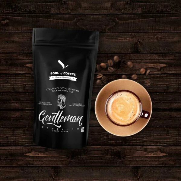 Soul of Coffee Gentleman Espresso – Verpackungsdesign für die Espresso-Sorte