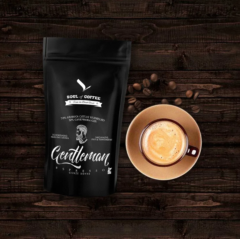 Soul of Coffee Gentleman Espresso – Verpackungsdesign für die Espresso-Sorte