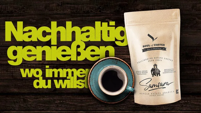 Soul of Coffee Verpackungsdesign – Samsara Kaffee Indien Kraftpapiertüte
