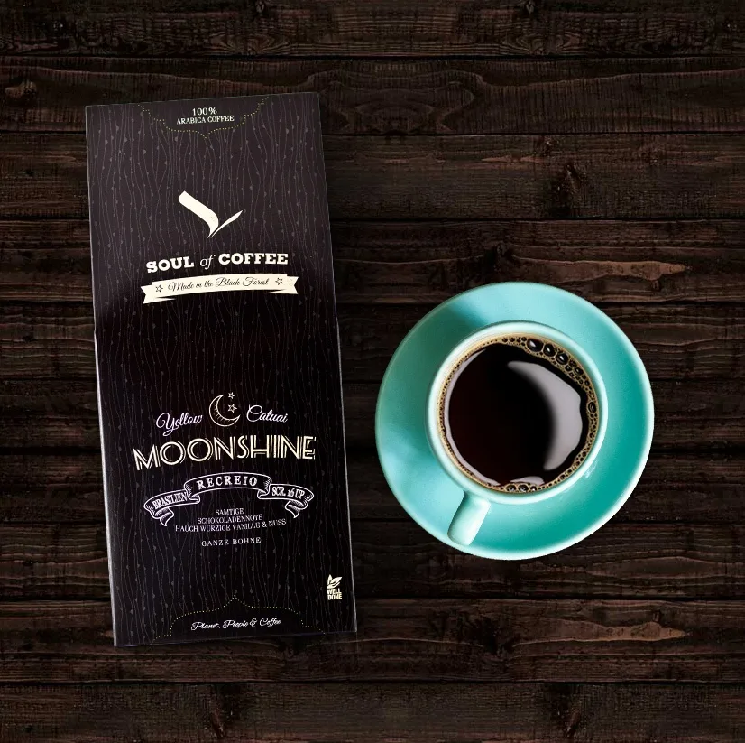 Soul of Coffee Moonshine Kaffee Brasilien – Verpackungsdesign
