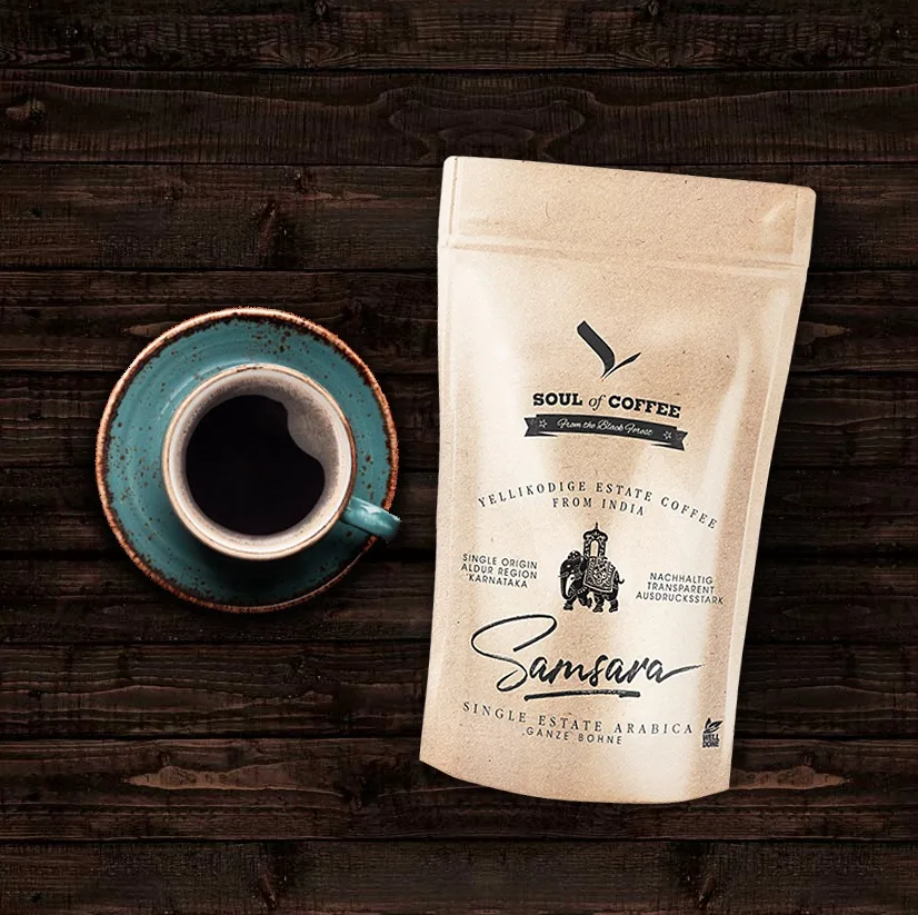 Soul of Coffee Samsara Kaffee Indien – Verpackungsdesign