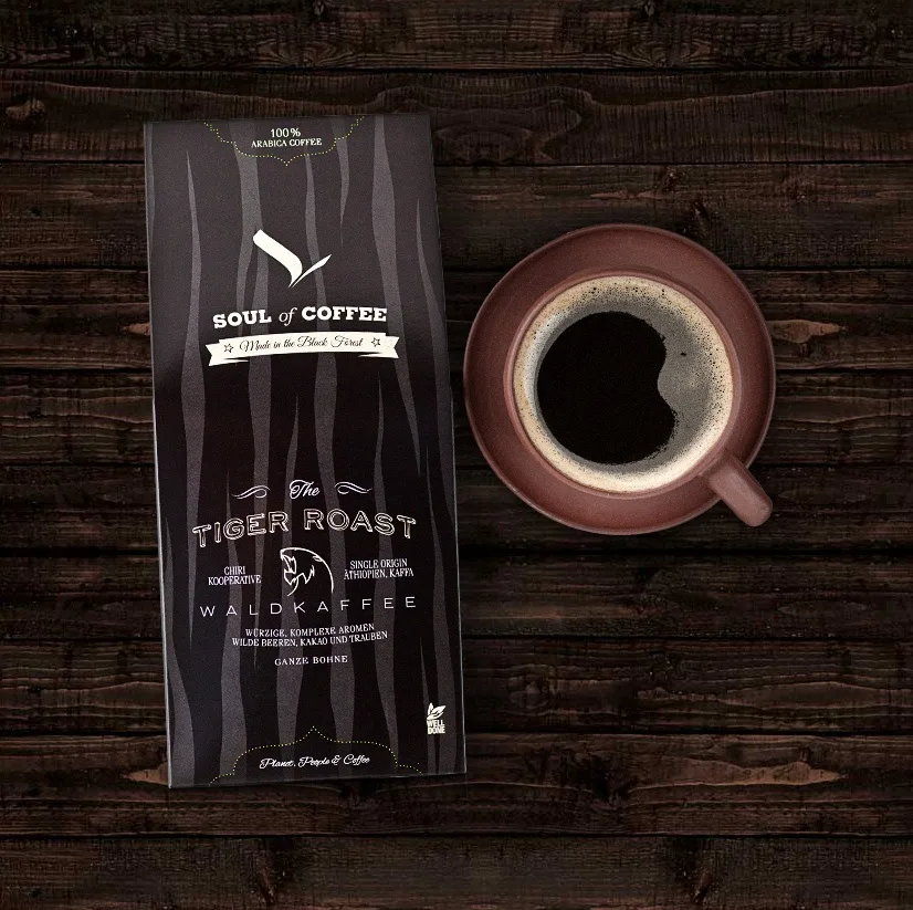 Soul of Coffee Tiger Roast Wildkaffee – Verpackungsdesign