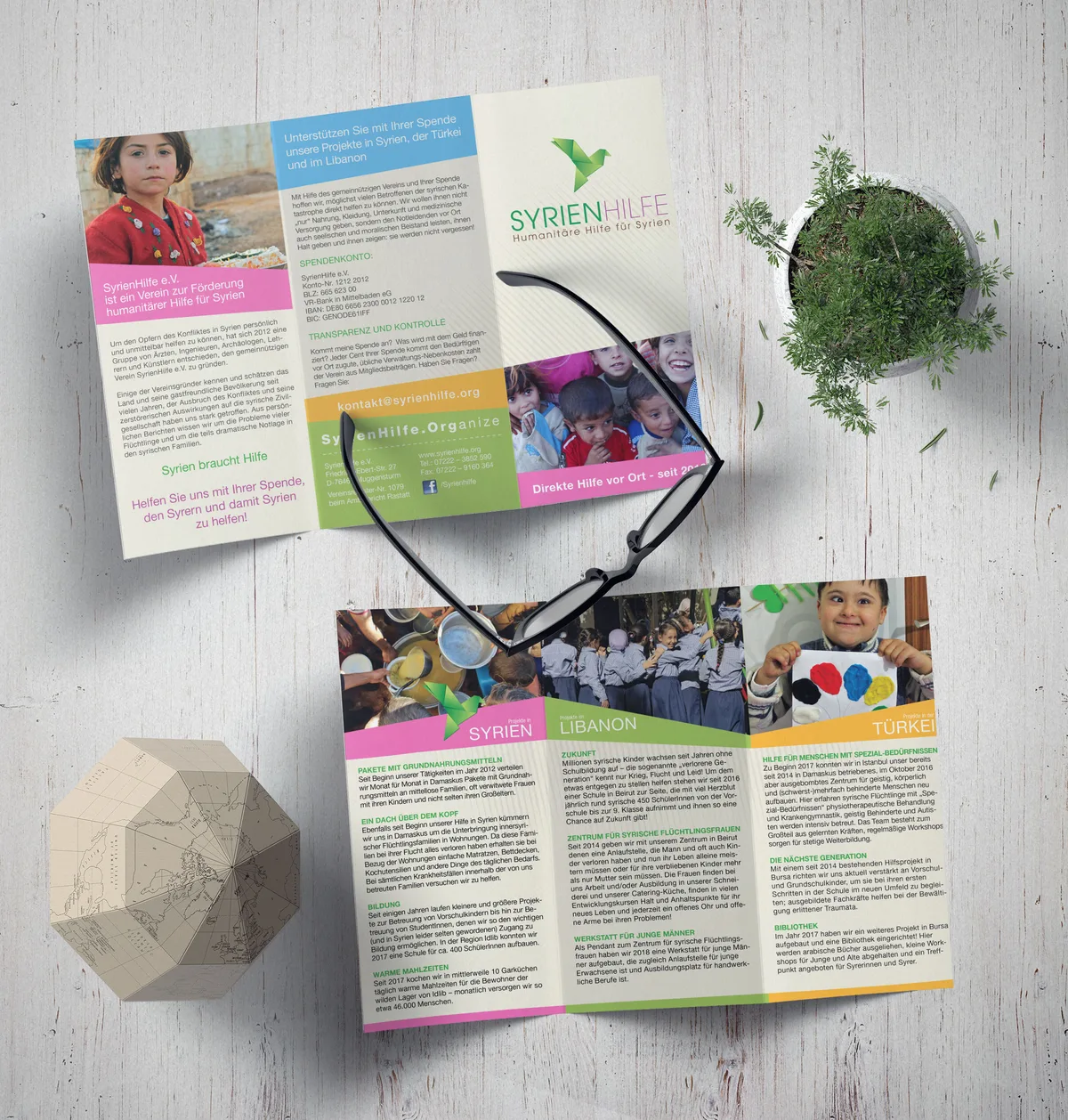 SyrienHilfe Klassische Werbung Flyer 2019 – Informationsflyer für humanitäre Hilfe in Syrien