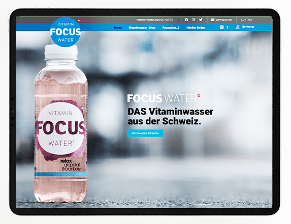 FocusWater online Shop Design